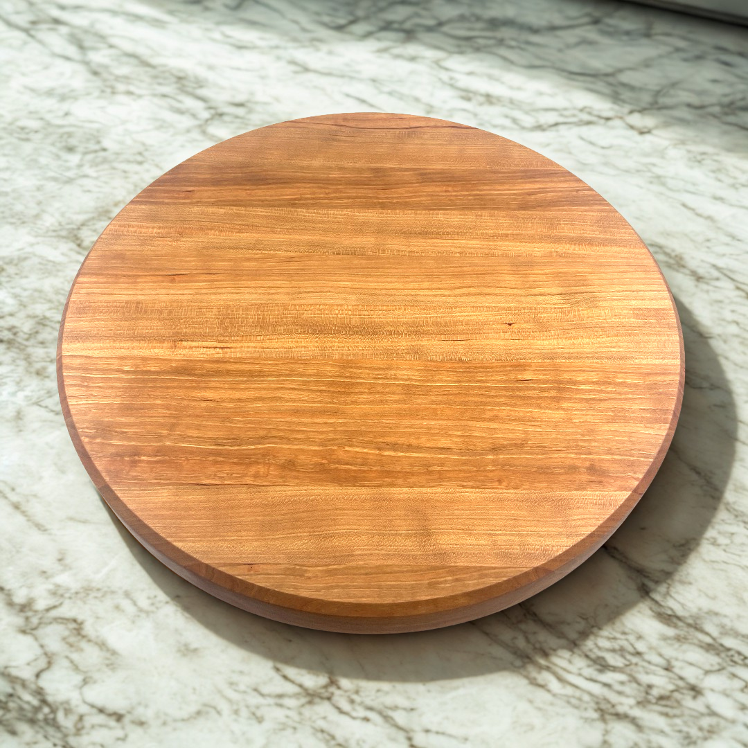 Artisan Crafted Round Cutting Board | Cherry, Walnut, Mahogany, Maple