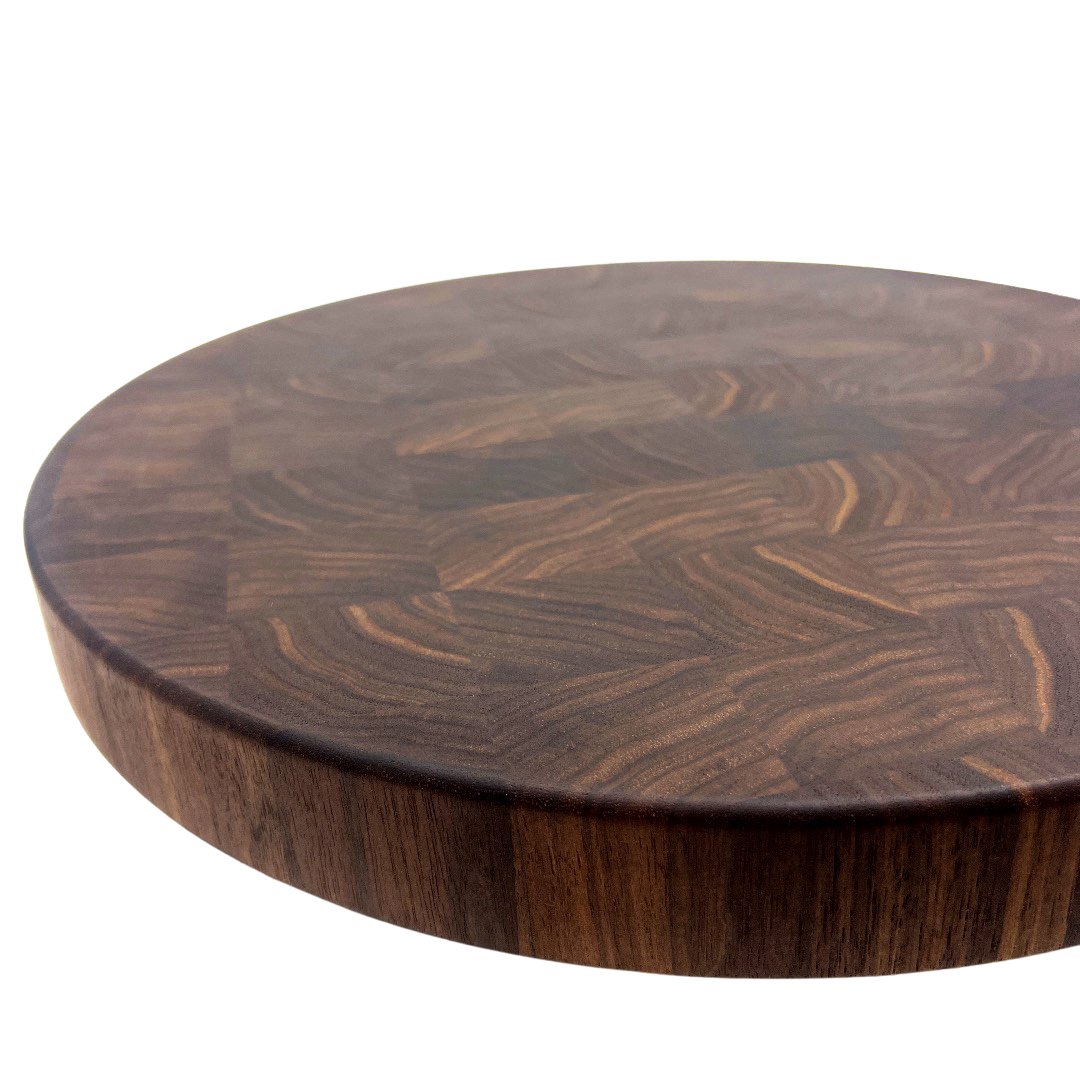 Walnut Cutting Board, Round, End Grain