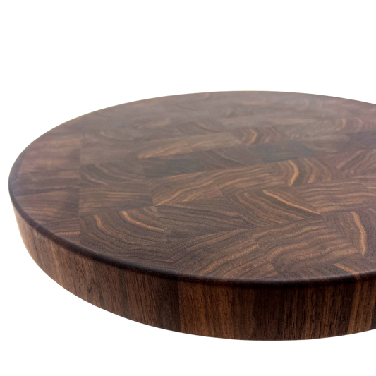 Walnut Cutting Board, Round, End Grain