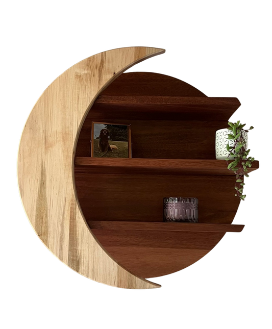 The Lunar Eclipse Shelf- Handcrafted Mahogany and Maple Wall Art