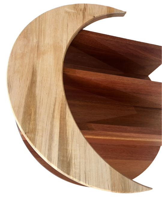 The Lunar Eclipse Shelf- Handcrafted Mahogany and Maple Wall Art