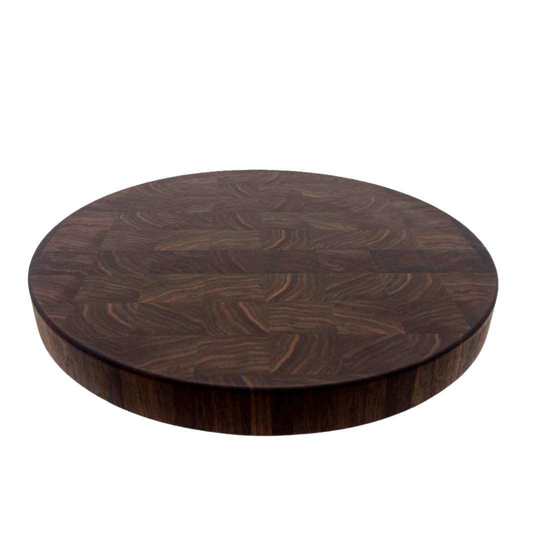 Walnut Cutting Board, Round, End Grain